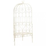 Bancă de grădină, alb vintage, 95 cm, fier
