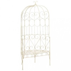 Bancă de grădină, alb vintage, 95 cm, fier