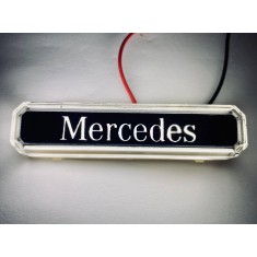 Lampa gabarit cu LOGO NEON Alba Mercedes 12-24 V