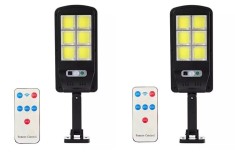 2x Lampa Solara 6COB 96 LED,Senzor de Miscare, 3 Moduri, Telecomanda