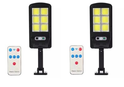 2x Lampa Solara 6COB 96 LED,Senzor de Miscare, 3 Moduri, Telecomanda foto