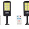 2x Lampa Solara 6COB 96 LED,Senzor de Miscare, 3 Moduri, Telecomanda