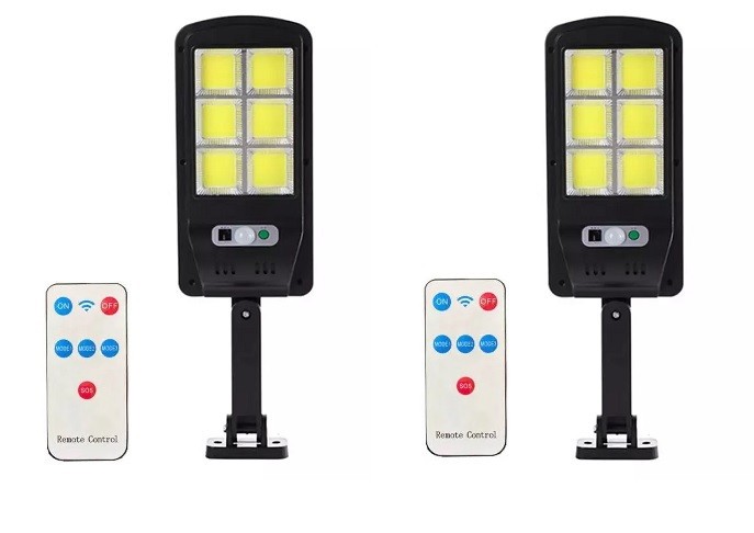 2x Lampa Solara 6COB 96 LED,Senzor de Miscare, 3 Moduri, Telecomanda