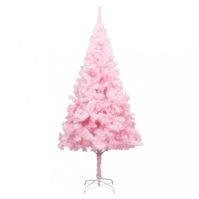 Pom de Crăciun artificial cu suport, roz, 180 cm, PVC foto