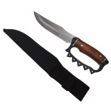Cumpara ieftin Cutit de vanatoare IdeallStore&reg;, Knuckle Blade, 31 cm, otel inoxidabil, maro, teaca inclusa