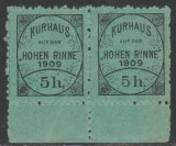 1909 Romania - Pereche 5h Posta locala Paltinis, Hohe Rinne semnat Jacots MNH