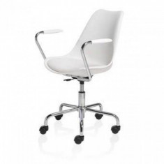 Scaun Office CUBETRADE FL20405 Model de Lux, Alb / Metal foto