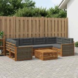 Cumpara ieftin Set de canapele de exterior 7 buc. 6-Locuri Natural si Antracit