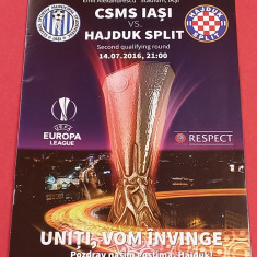 Program meci fotbal CSMS IASI - HAJDUK SPLIT (Europa League 14.07.2016)