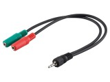 Cablu Audio Jack 3,5mm 3pin la 4pin 0,3m