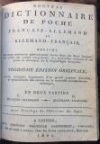 Dicţionar bilingv Francez-Gernman de buzunar, 2 tomuri, Leipzig, 1802.