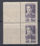 ROMANIA 1943/45 LP 154 MIHAI I UZUALE FILIGRAN MM ABKLATSCH BLOC DE 4 TIMBRE MNH, Nestampilat