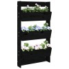 vidaXL Jardiniera Perete 3 Nivele, 60x18.5x110cm, Lemn Pin Negru, Ghiveci Vertical Suspendat
