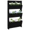 vidaXL Jardinieră de perete cu 3 niveluri negru 60x18,5x110cm lemn pin