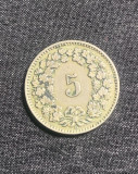 Moneda 5 rappen 1915 Elvetia