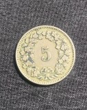 Moneda 5 rappen 1915 Elvetia, Europa