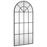 Cumpara ieftin Oglinda de perete, negru, 50x100 cm, arcuita, fier