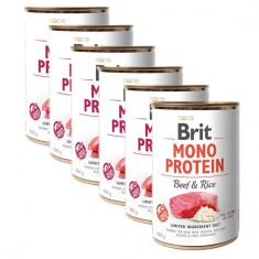 Can Brit Mono Protein Carne de vita ?i orez, 6 x 400 g foto