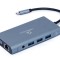 DOCKING Station Gembird universal, 7-in-1, conec PC USB Type C, USB-Cx1, USB-A 3.1x3, porturi video HDMIx1, VGAx1, RJ45x1,PD 100 W, SD,microSD,Audio,a