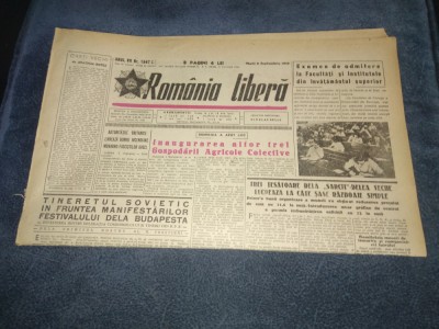 ZIARUL ROMANIA LIBERA 6 SEPTEMBRIE 1949 foto