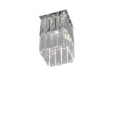 Plafoniera Prisma, metal/acril, transparent/argintiu, 20 x 12 x 12 cm
