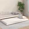 VidaXL Cadru pat fără saltea, alb, 100x200 cm, lemn masiv pin 823490