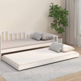 VidaXL Cadru pat fără saltea, alb, 100x200 cm, lemn masiv pin 823490