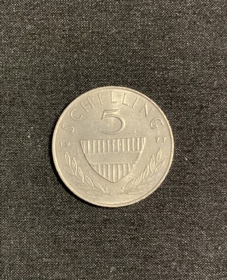 Moneda 5 schilling 1977 Austria foto