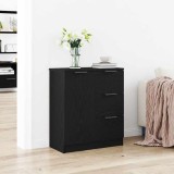 VidaXL Bufet Negru de Stejar 60x30x70 cm Fabricat din Lemn Prelucrat