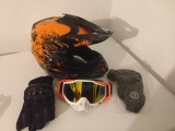 Cumpara ieftin Casca Moto Enduro ATV cu Ochelari, Manusi si Cagula. Marimi S, M, L, XL. Omologata ECE