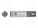 Piuliță distanțieră filetată M8 hexagonală aluminiu 60mm DREMEC