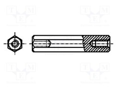 Piuliță distanțieră filetată M3 10mm hexagonală oțel inoxidabil KEYSTONE