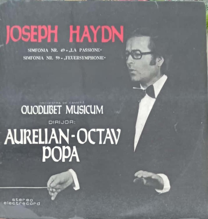 Disc vinil, LP. SIMFONIA NR. 49 IN FA MINOR-Joseph Haydn, Orchestra de camer&amp;#259; Quodlibet Musicum-218381