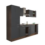 Mobilier Bucatarie Leziter Yorki 270 cm Modular Stejar/Gri cu Blat 28mm