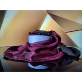 Cumpara ieftin Eșarfă Mătase Naturală Unisex Tropea, Dublă Față Kaki/Rubiniu, 185x65cm, Made in Italy