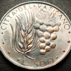 MONEDA ARGINT 500 LIRE - VATICAN, anul 1972 *cod 5421 = UNC PATINA SUPER