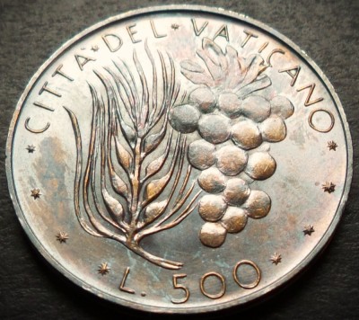 MONEDA ARGINT 500 LIRE - VATICAN, anul 1972 *cod 5421 = UNC PATINA SUPER foto