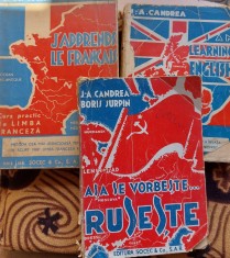 LOT 3CARTI/CURSURI LIMBI CANDREA/ RUSA ,ENGLEZA,FRANCEZA/I AM LEARN ENGLISH/ASA SE VORBESTE RUSESTE /J APPRENS LE FRANCAIS