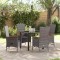 Scaune de exterior cu pernă 5 pcs Gri 80 x 80 x 73 cm Rattan PE