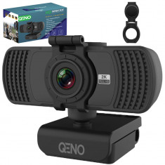 Camera Web Qeno®, Webcam 2K Ultra-HD, Microfon Reducere Zgomot Incorporat