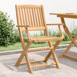Set 4 Scaune Gradina Pliante Lemn Acacia vidaXL 57.5x54.5x90 cm, Cotiere, Rezistente, Exterior, Terasa