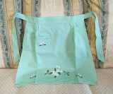 Sort de bucatarie Vintage din bumbac cu broderie manuala aplicata- tip quilt