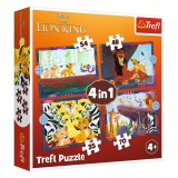 Set Puzzle Trefl Lion King, 4 Bucăți, Multicolor