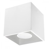 Lustră De Tavan Quad Alb Aluminiu 1 Bec Pătrat Modern De Interior