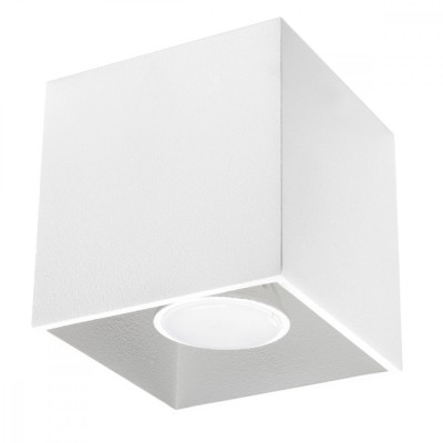 Lustră De Tavan Quad Alb Aluminiu 1 Bec Pătrat Modern De Interior foto