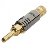 Conector metalic de lipit banana, HICON HI-BM08-BLK