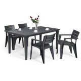 Cumpara ieftin Set mobilier de grădină Fujuli 4+1, grafit