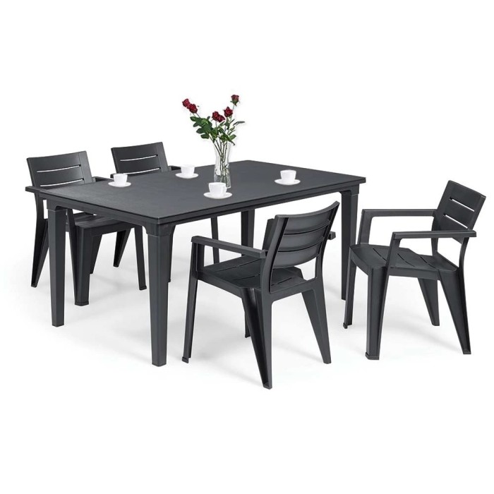 Set mobilier de grădină Fujuli 4+1, grafit