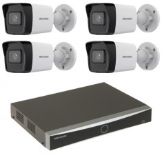 Sistem supraveghere Hikvision 4 camere IP 4MP IR 30m PoE NVR 4 canale 12MP PoE