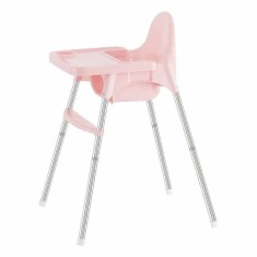 Scaun de masa telescopic pentru bebelusi si copii, eMazing, cu Suport picioare si Centura de siguranta, reglabil pe inaltime, Roz